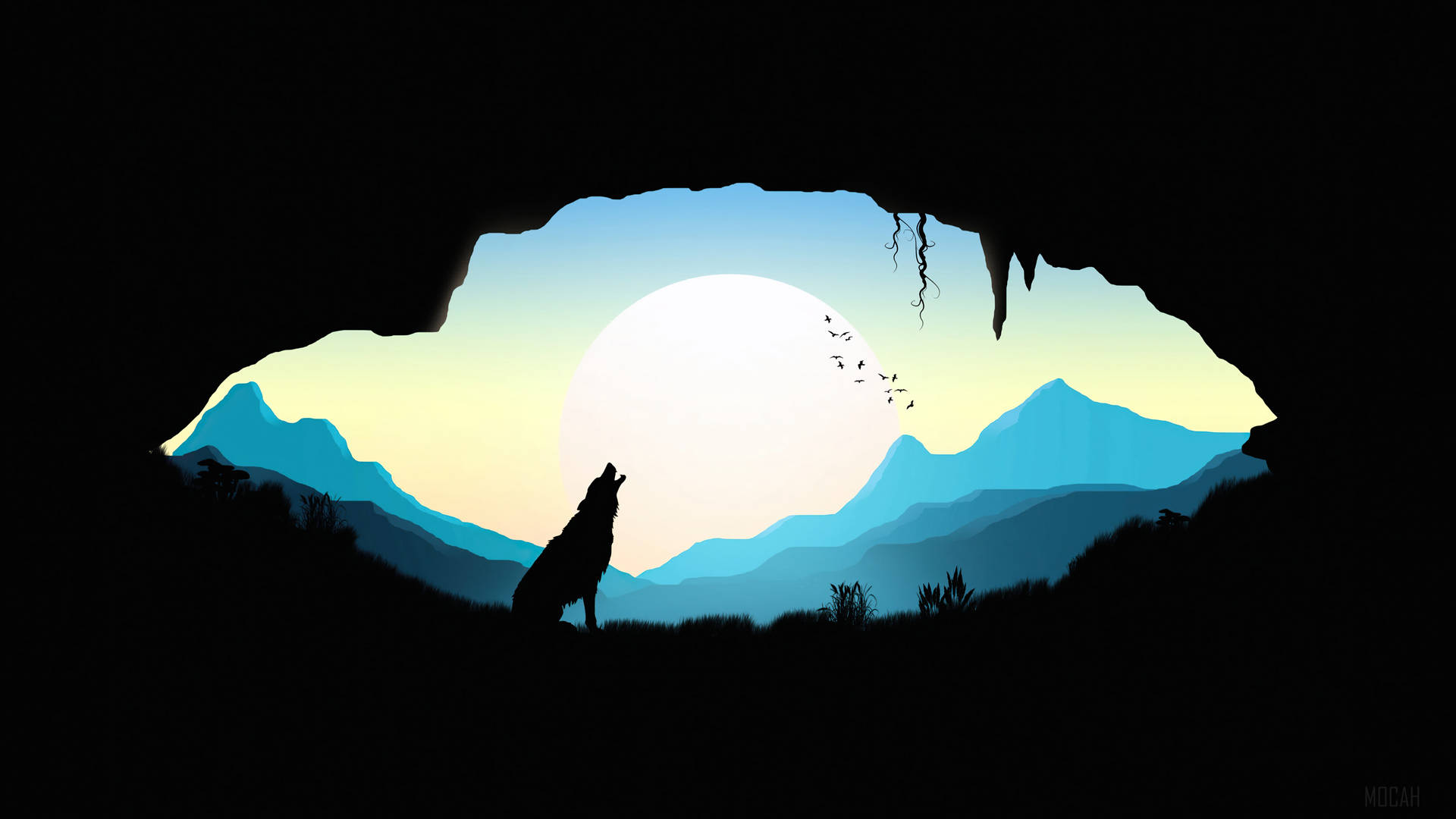 Blue Wolf In Cave