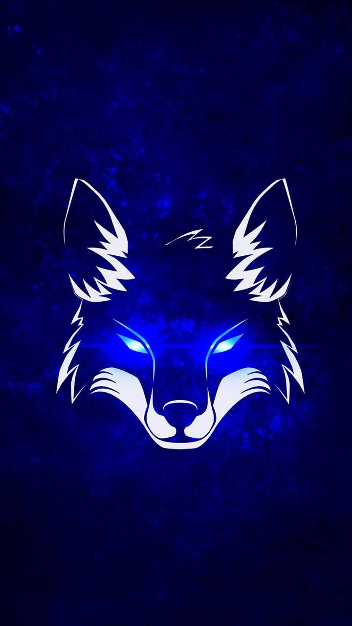 Blue Wolf Minimalist Logo Background