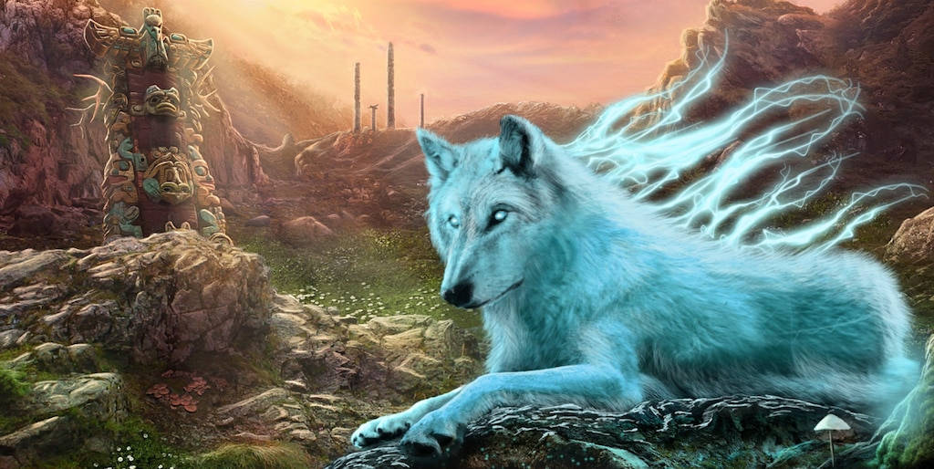 Blue Wolf Realistic Painting