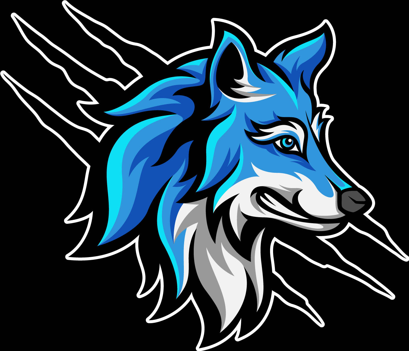Blue Wolf Vector Art
