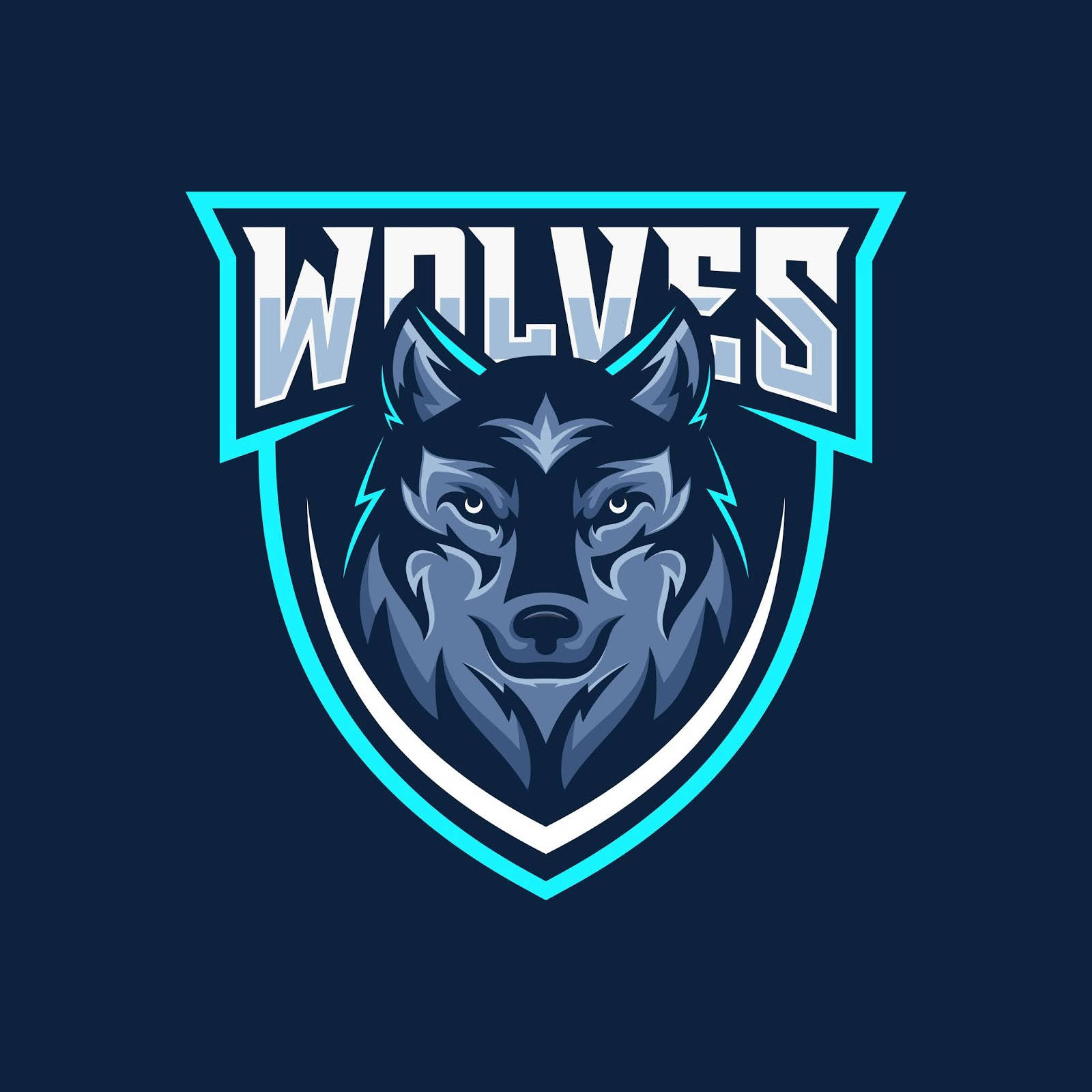 Blue Wolf Vector Art Logo Background