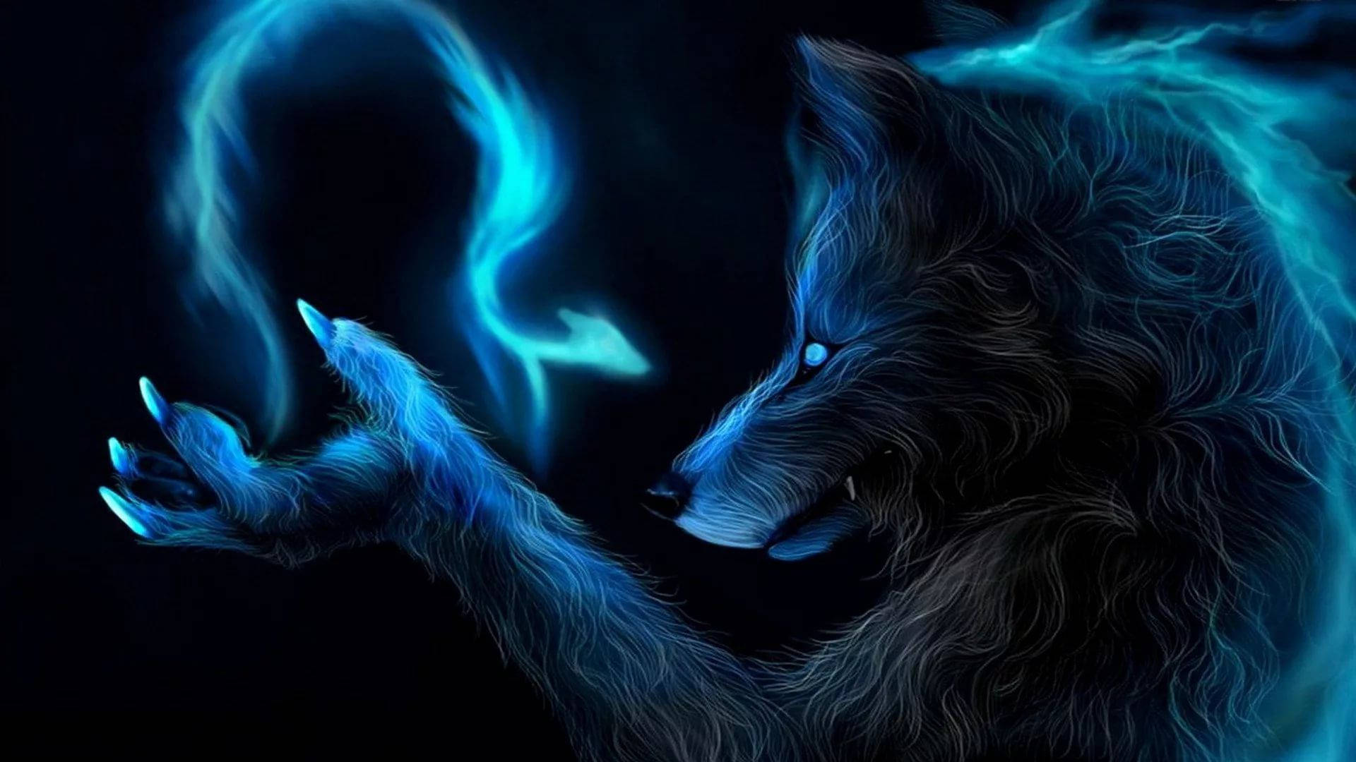 Blue Wolf With Sharp Claws