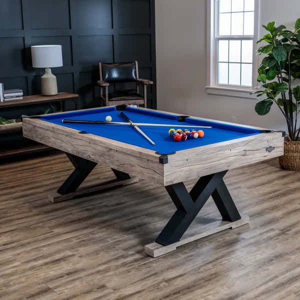 Blue Wooden Pool Table