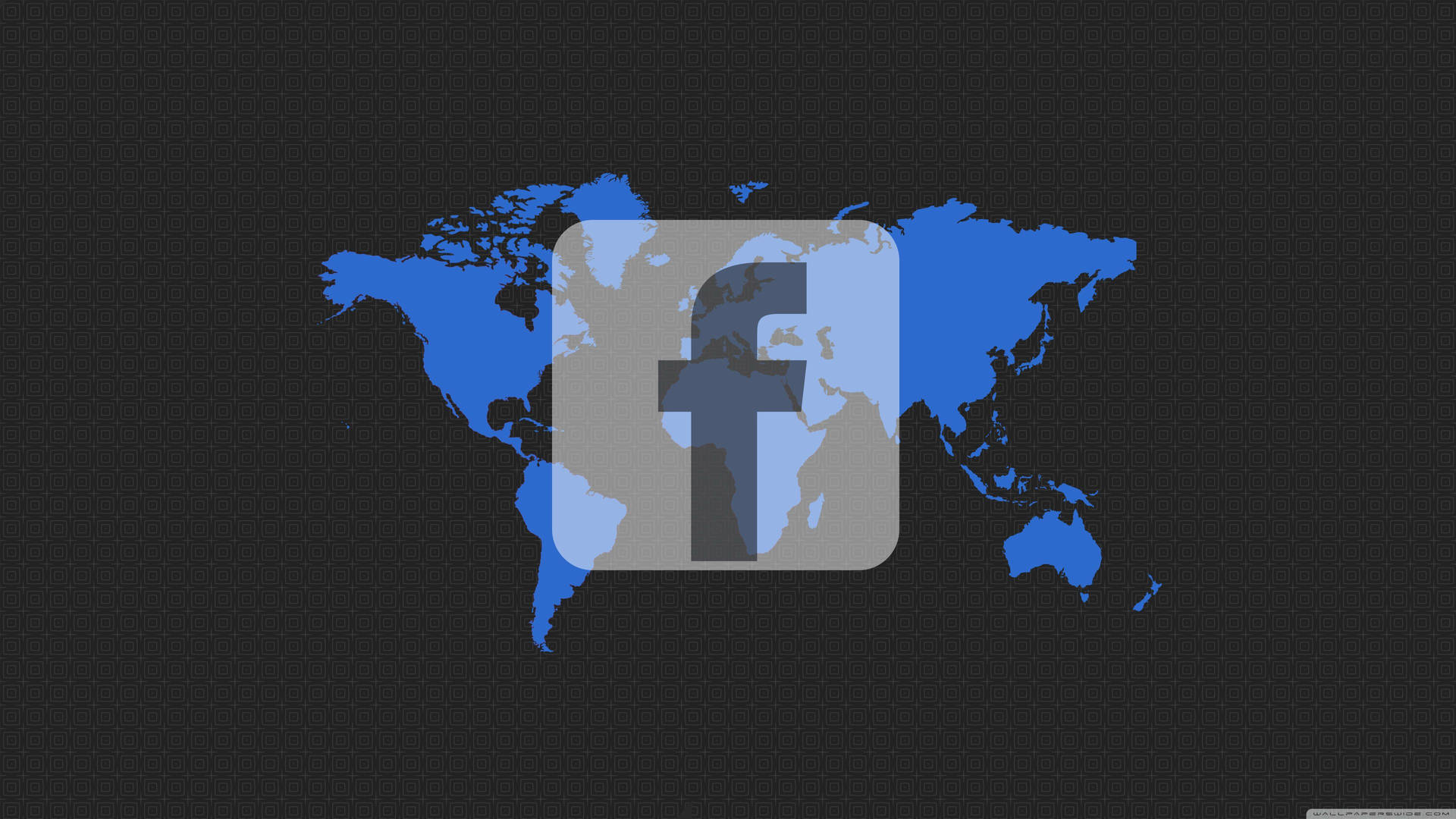Blue World Map Facebook Black Background