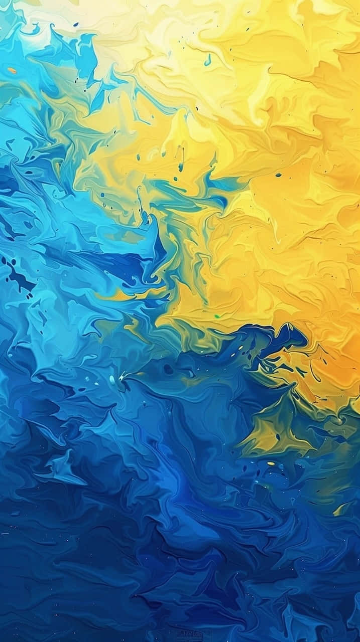 Blue Yellow Abstract Art Background