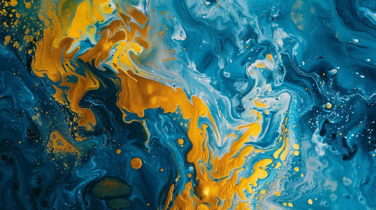 Blue Yellow Abstract Art Background