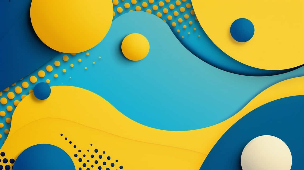 Blue Yellow Abstract Art Background