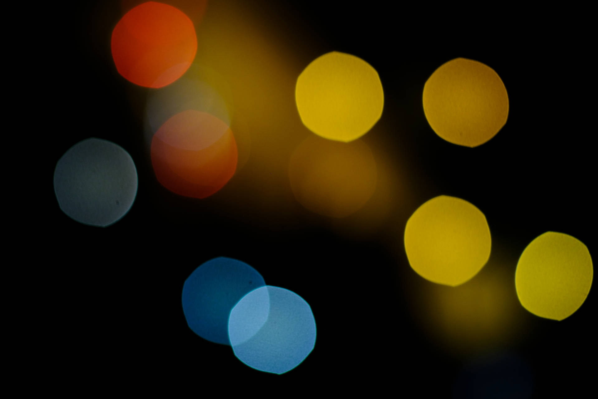 Blue Yellow And Red Bokeh Light Background