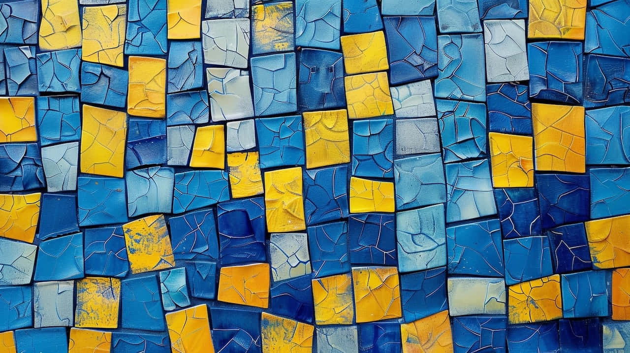 Blue Yellow Mosaic Pattern.jpg Background