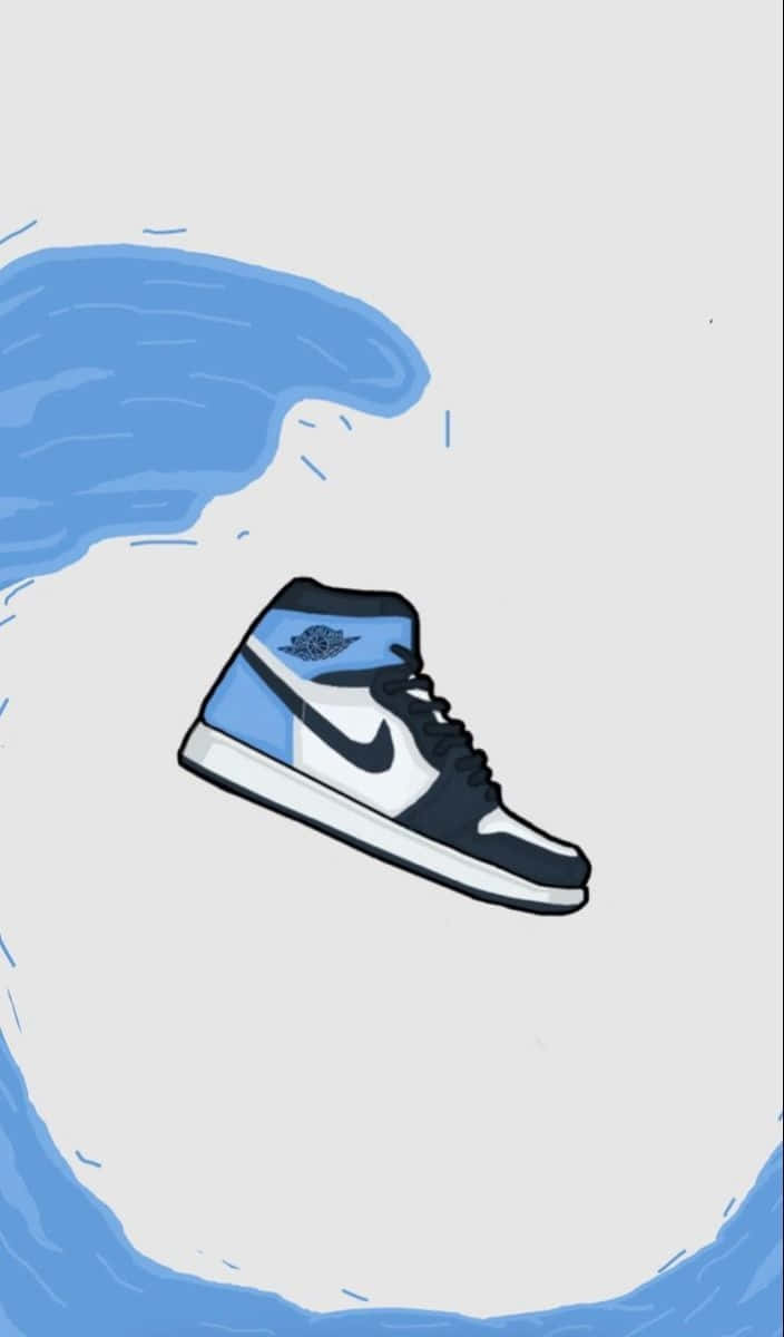 Blueand Black Sneaker Art Background