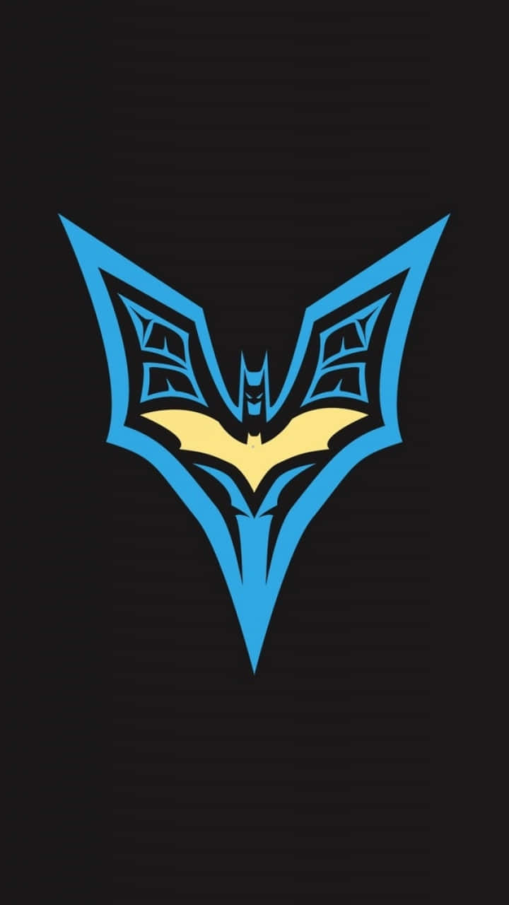 Blueand Yellow Batman Symbolon Black Background Background