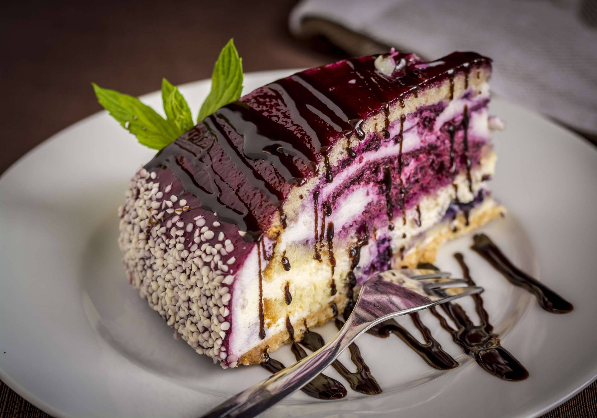 Blueberry Cake Desserts Background