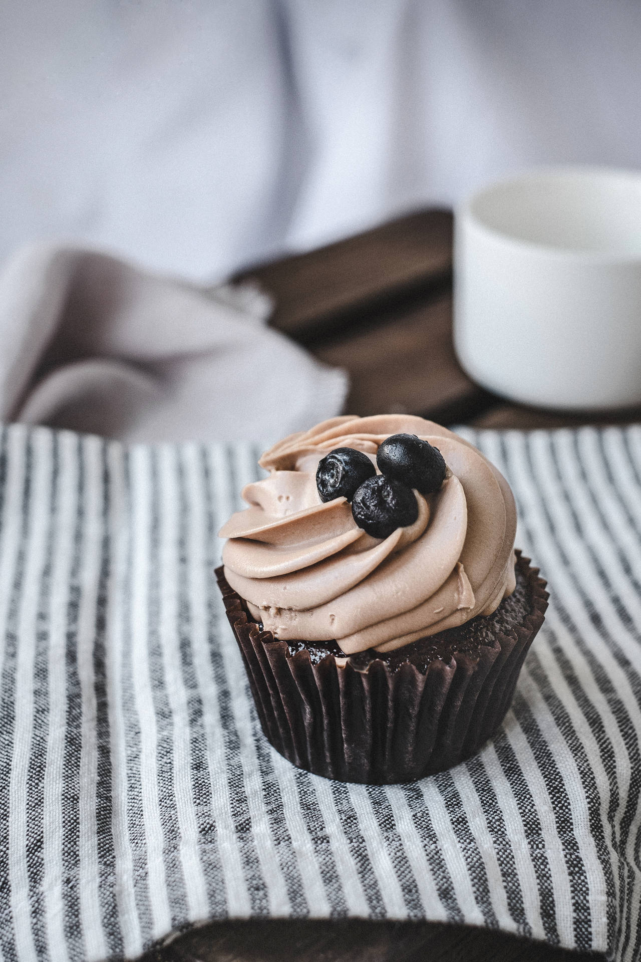Blueberry Chocolate Cupcake Background