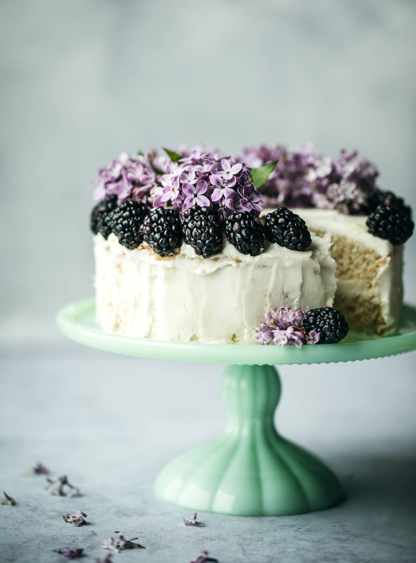 Blueberry Cream Cake Background
