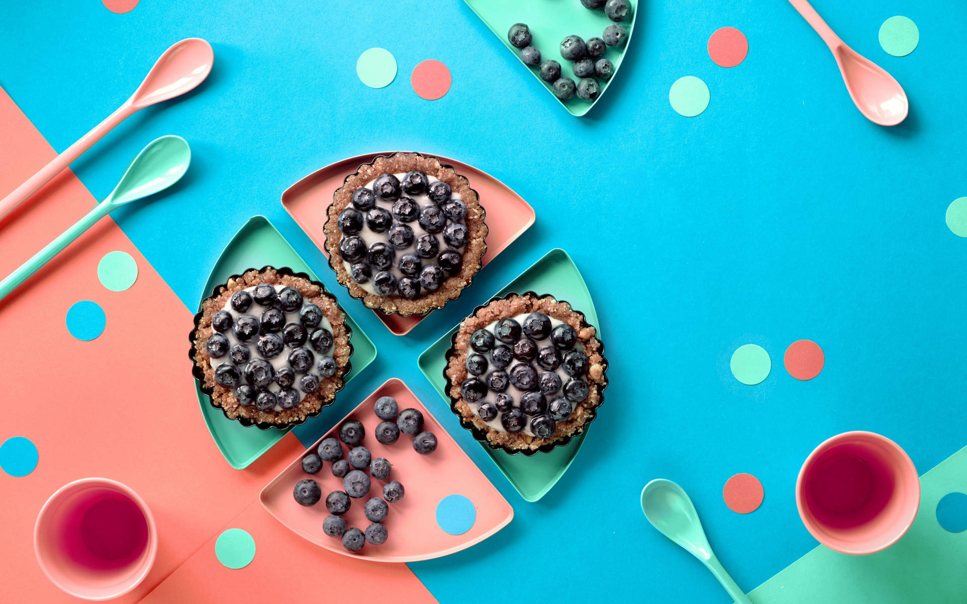 Blueberry Cupcake Desserts Background