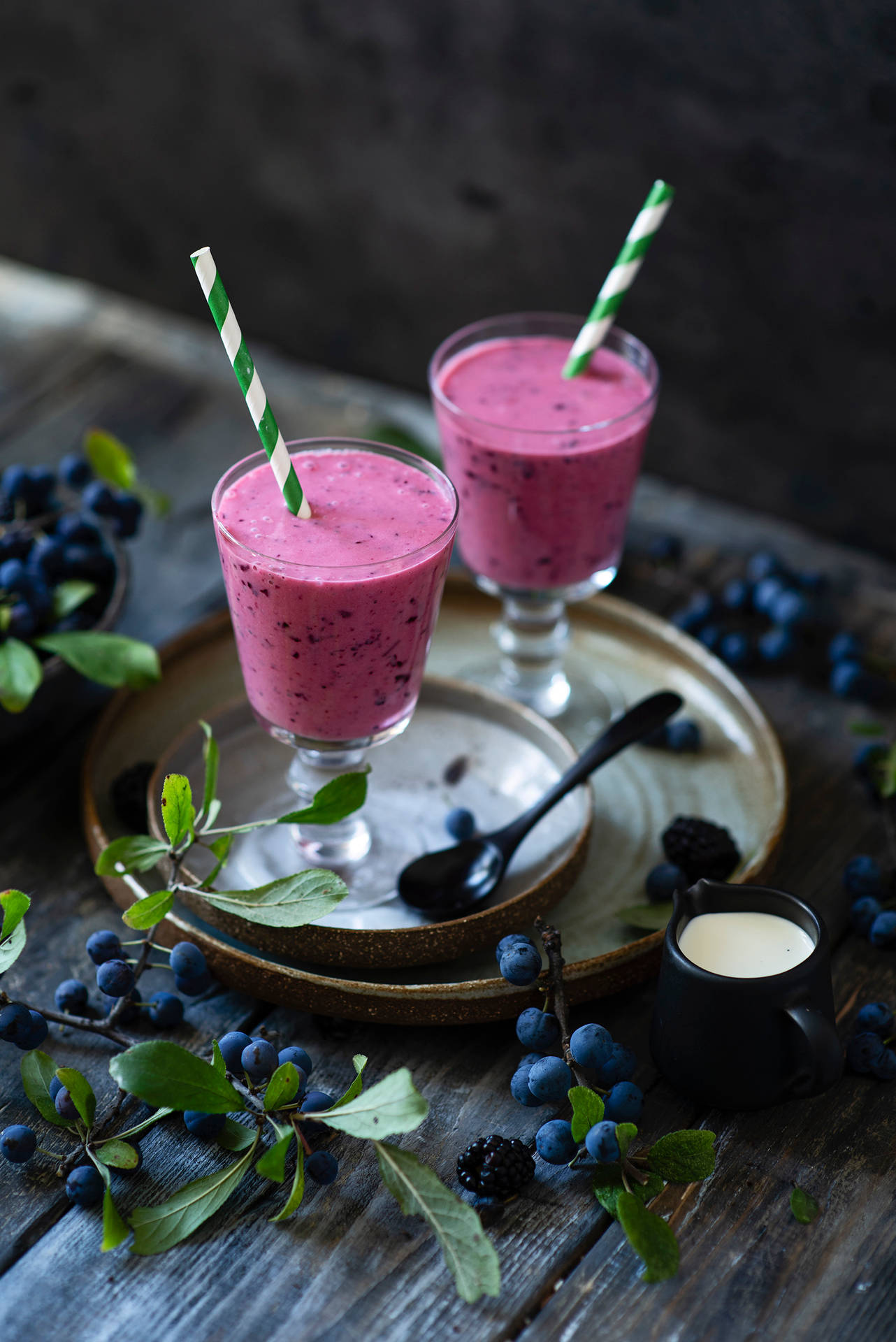 Blueberry Smoothie Drink Background