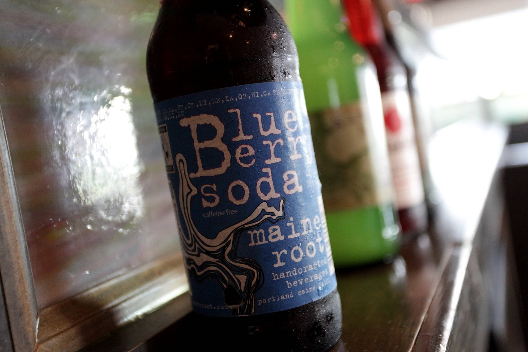 Blueberry Soda Maine Root Drink Focus Shot Background