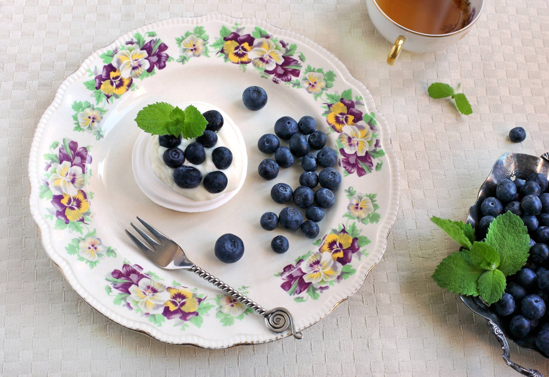 Blueberry Tea Time Background