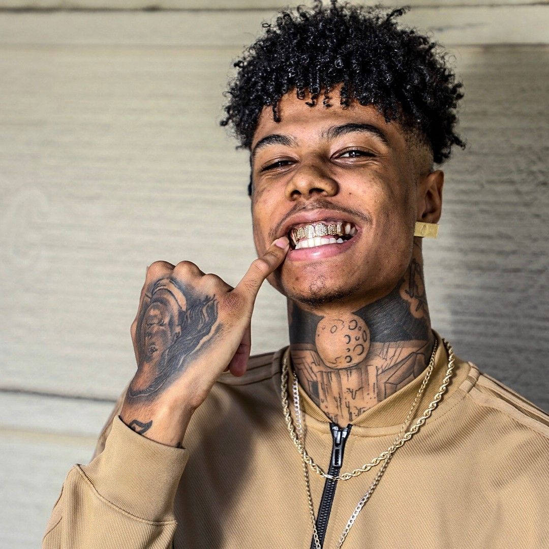 Blueface Biting Teeth