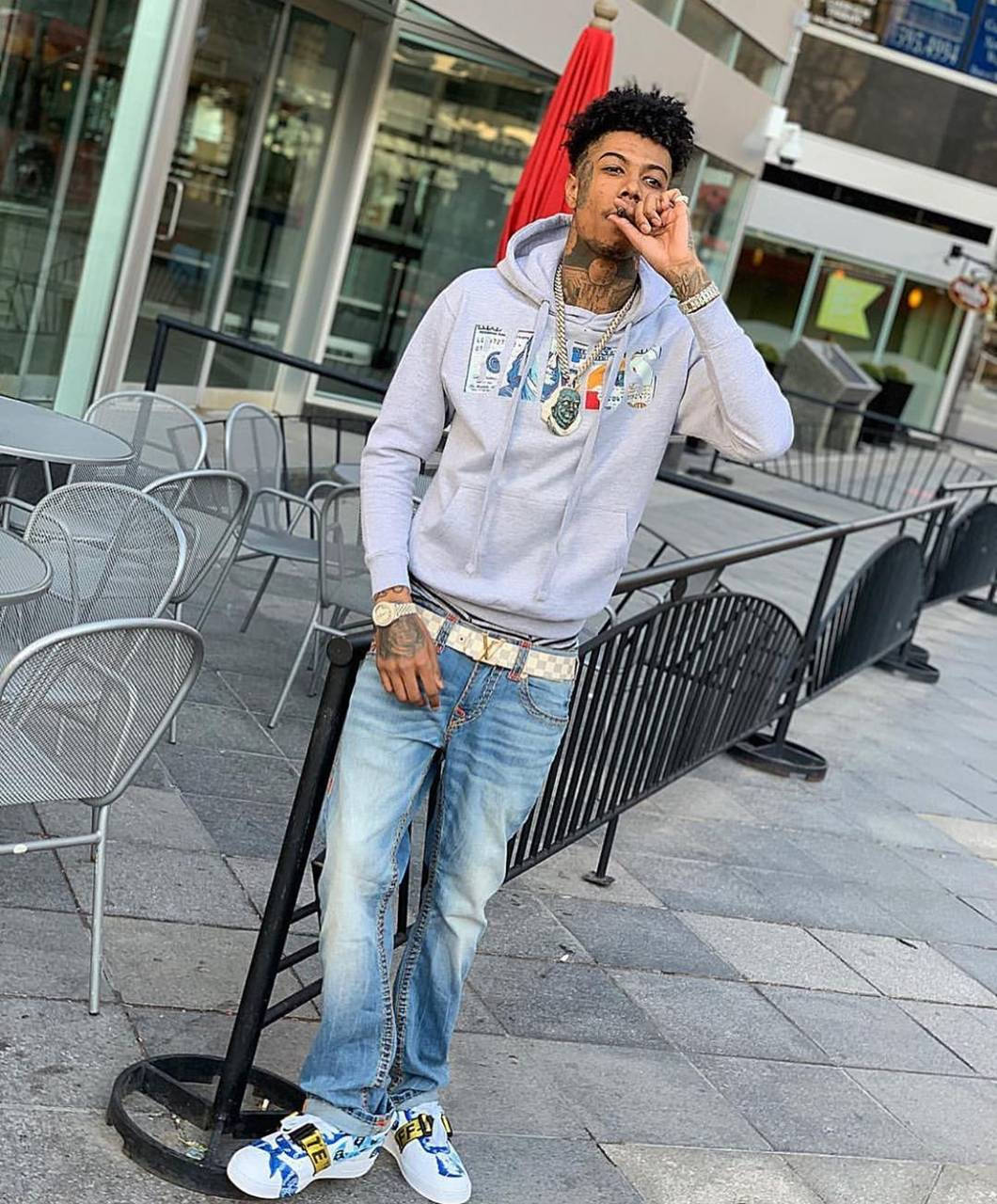 Blueface Gray Hoodie