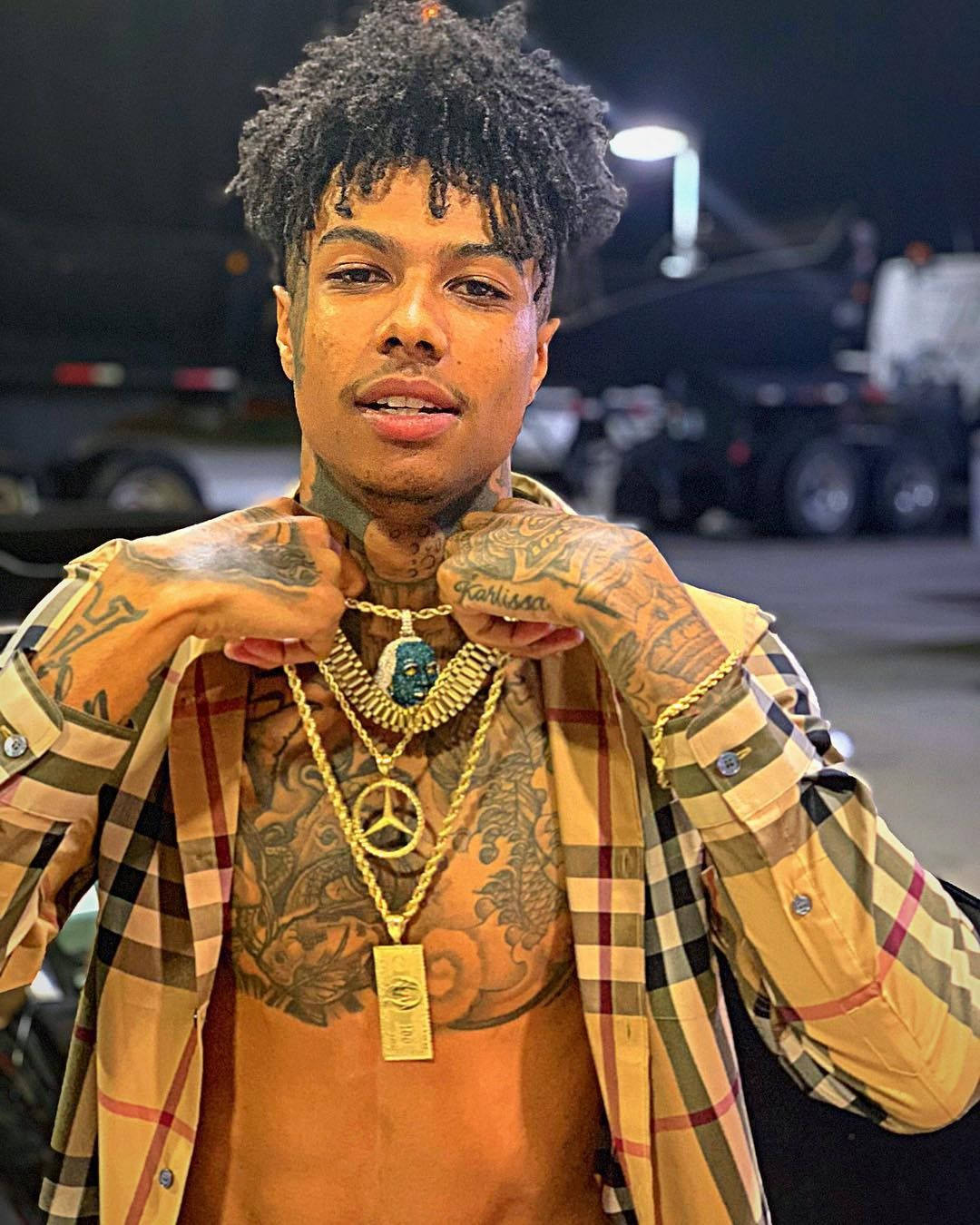 Blueface Mercedes Bing Bare Chest