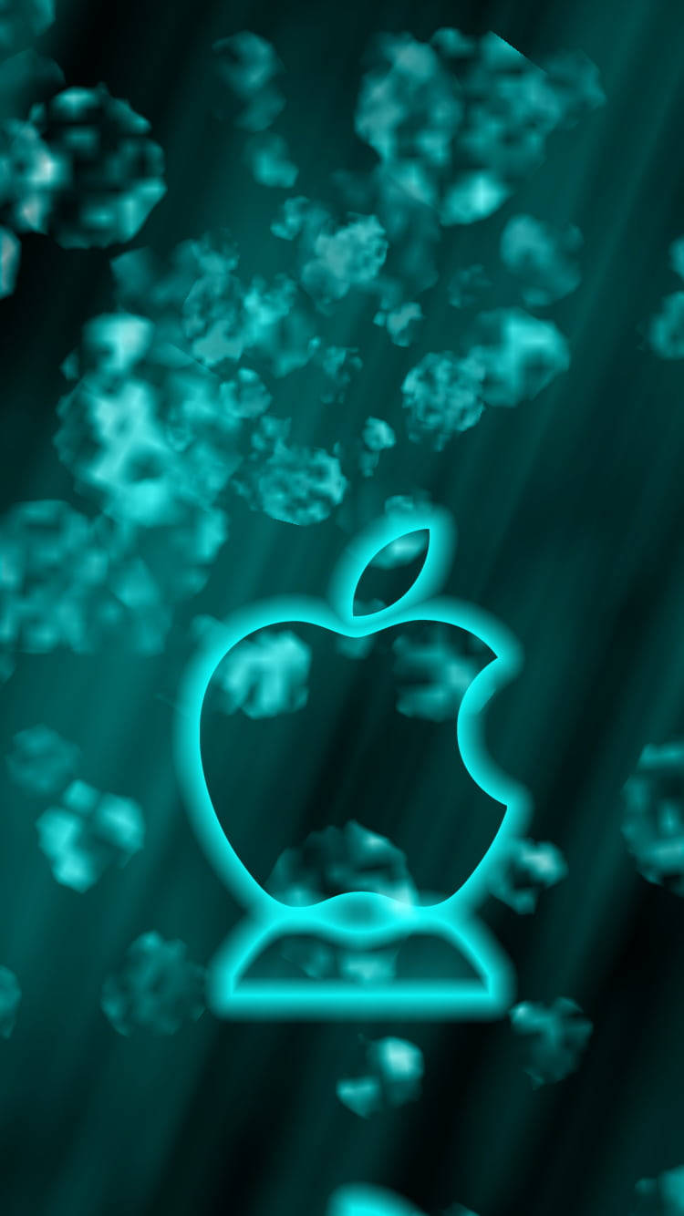 Blueish Green Apple Logo Iphone Background
