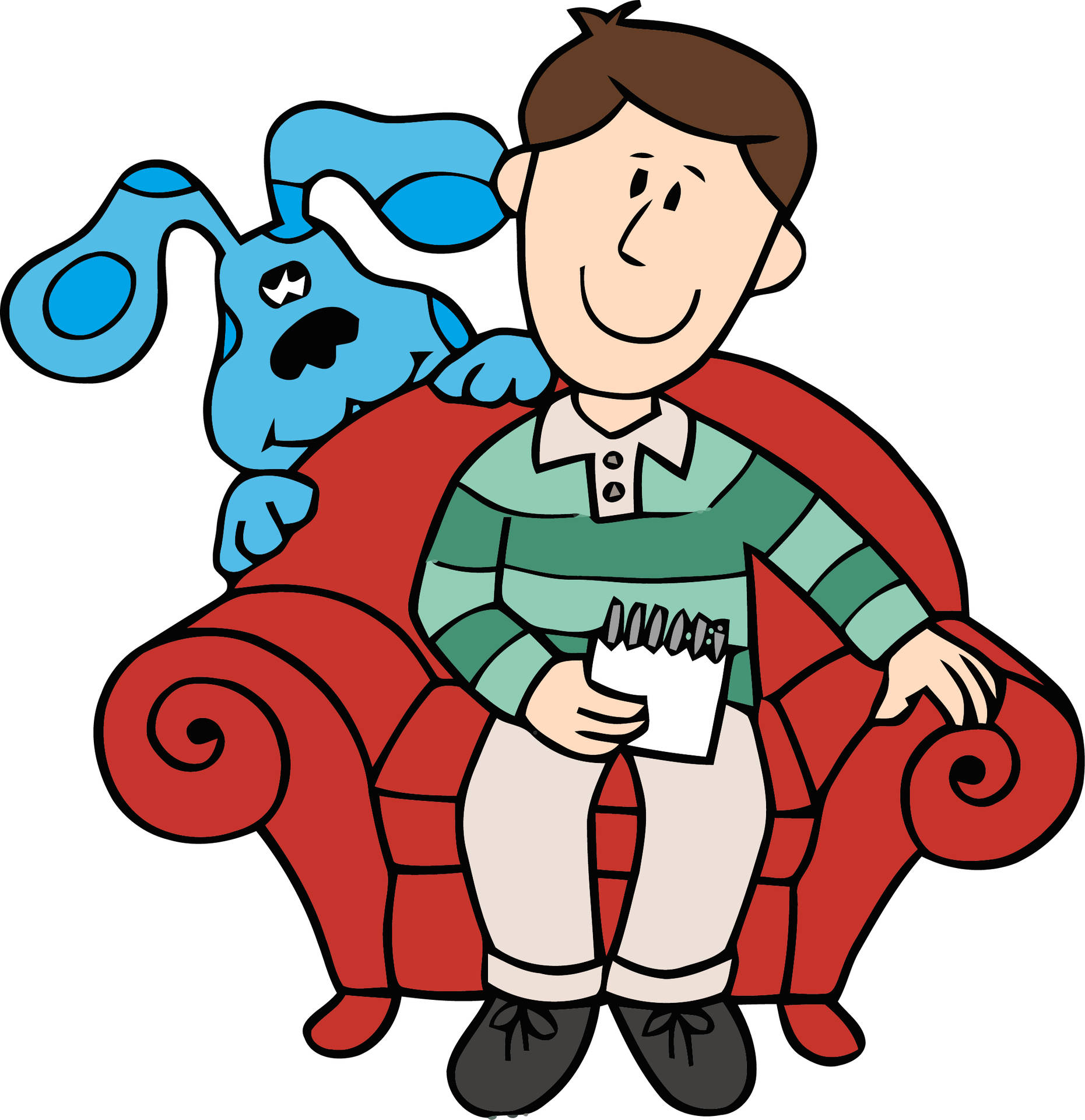 Blues Clues Blue And Steve Art Background