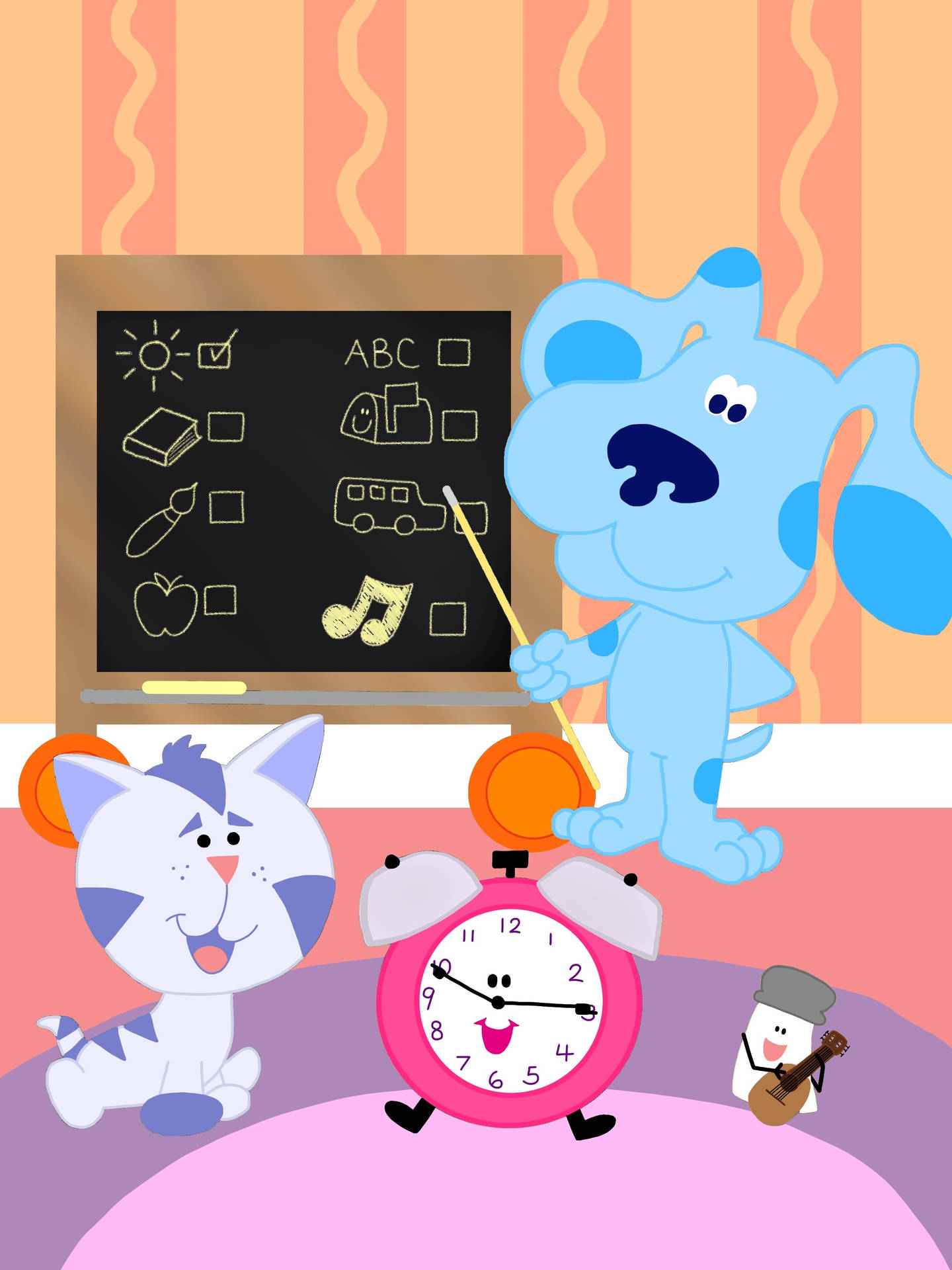 Blues Clues Blue Teaching Background