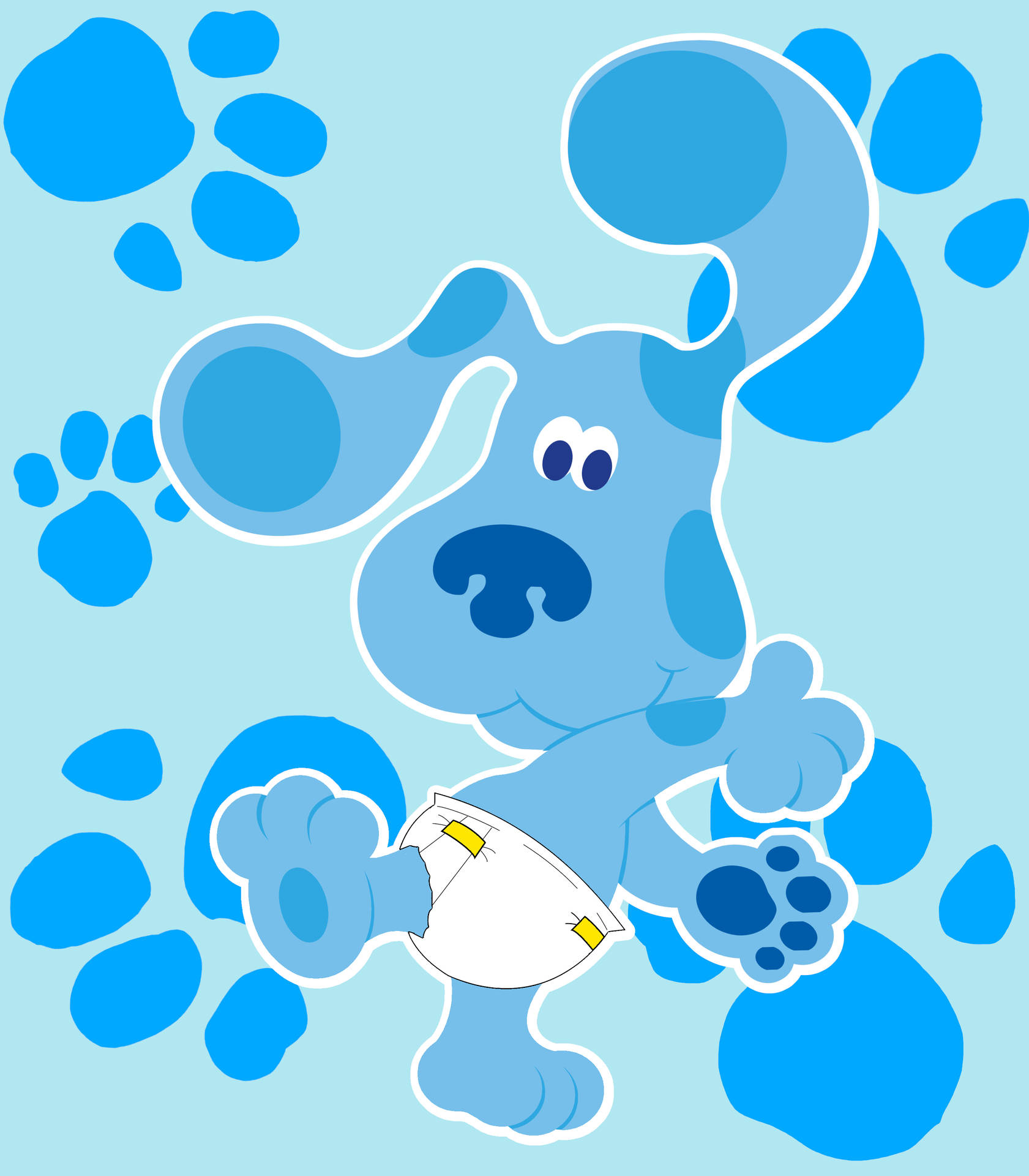 Blues Clues Blue With Diaper Background