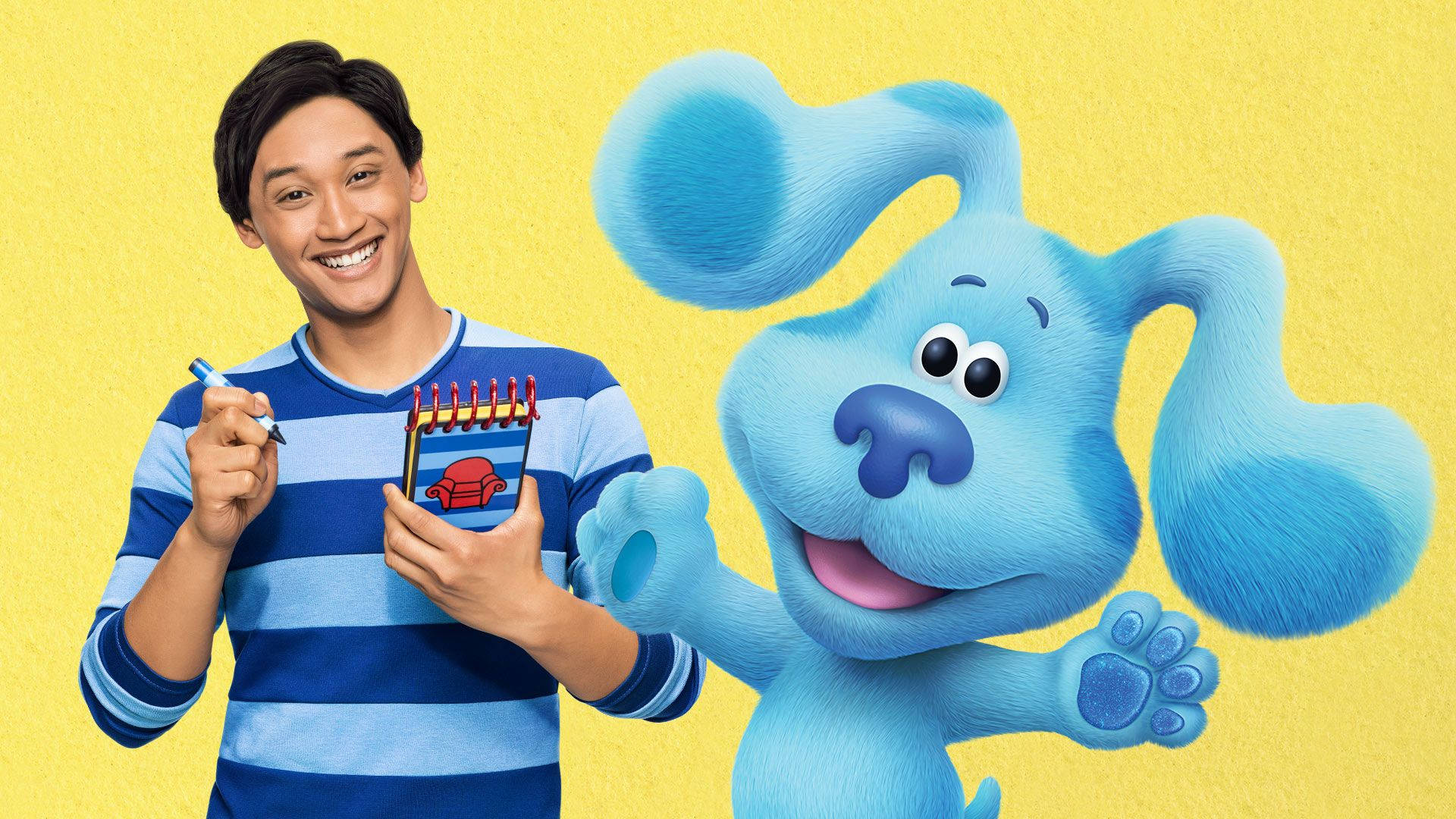 Blues Clues Josh And Blue Notepad Background