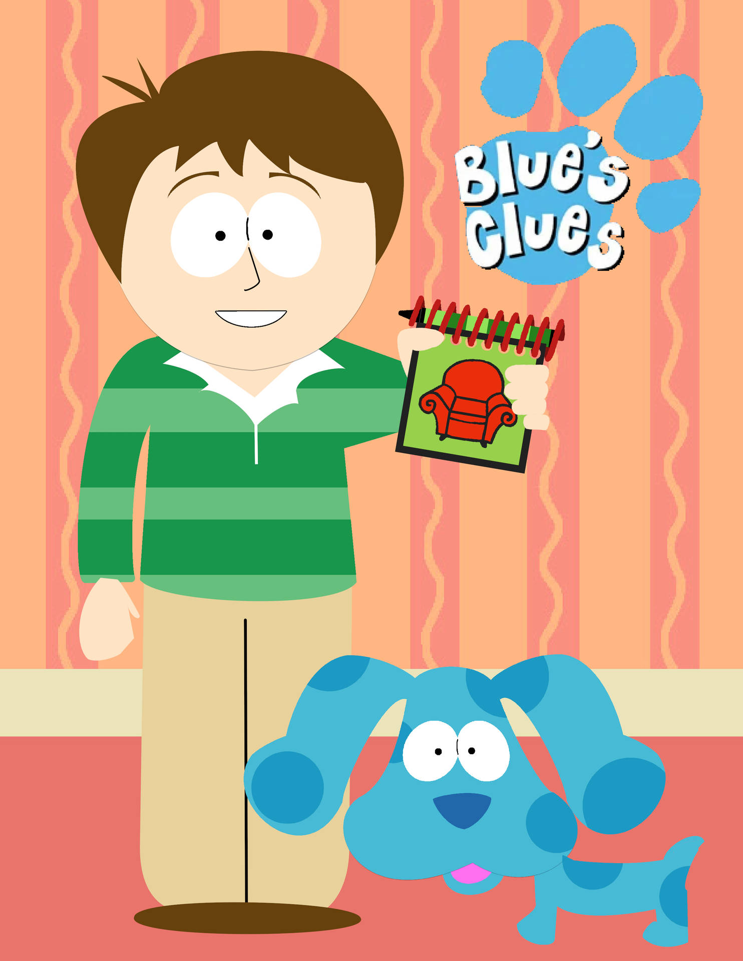 Blues Clues South Park Style Background