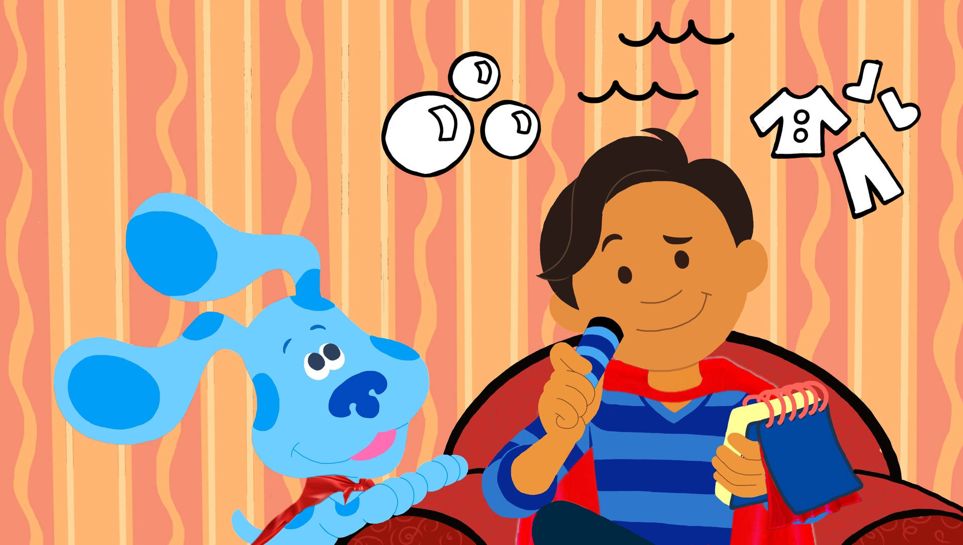 Blues Clues Thinking Of Answers Background