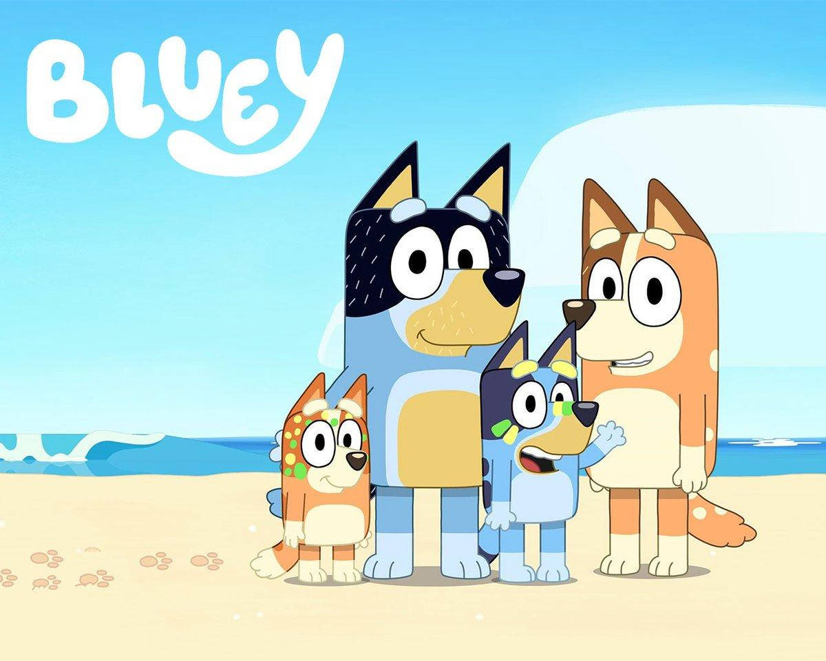 Bluey And Family At The Beach Background