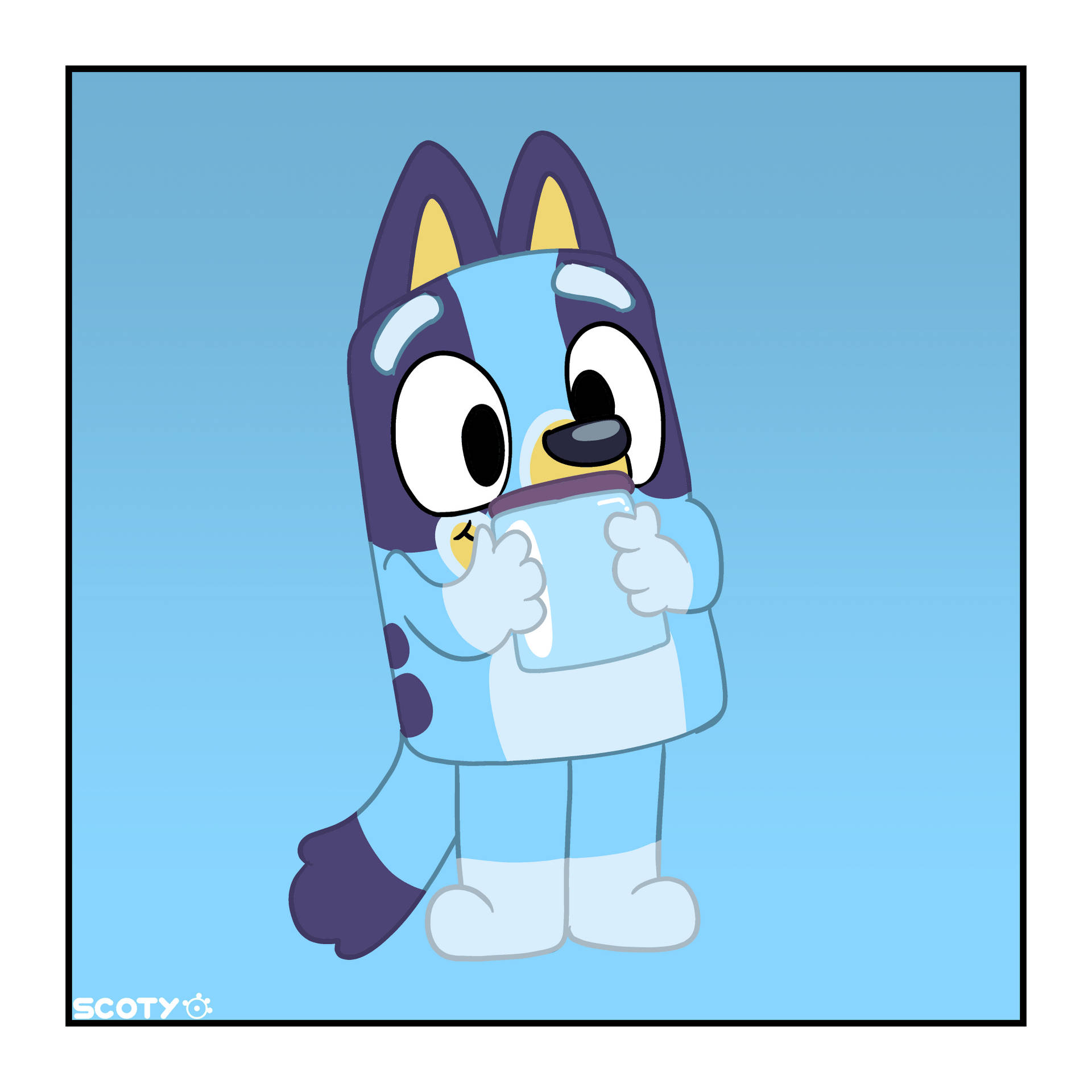 Bluey Holding A Jar Background