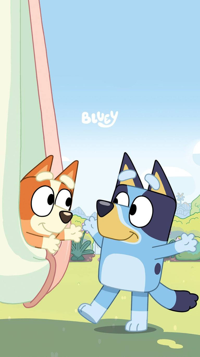 Bluey With Bingo In A Hammock Background