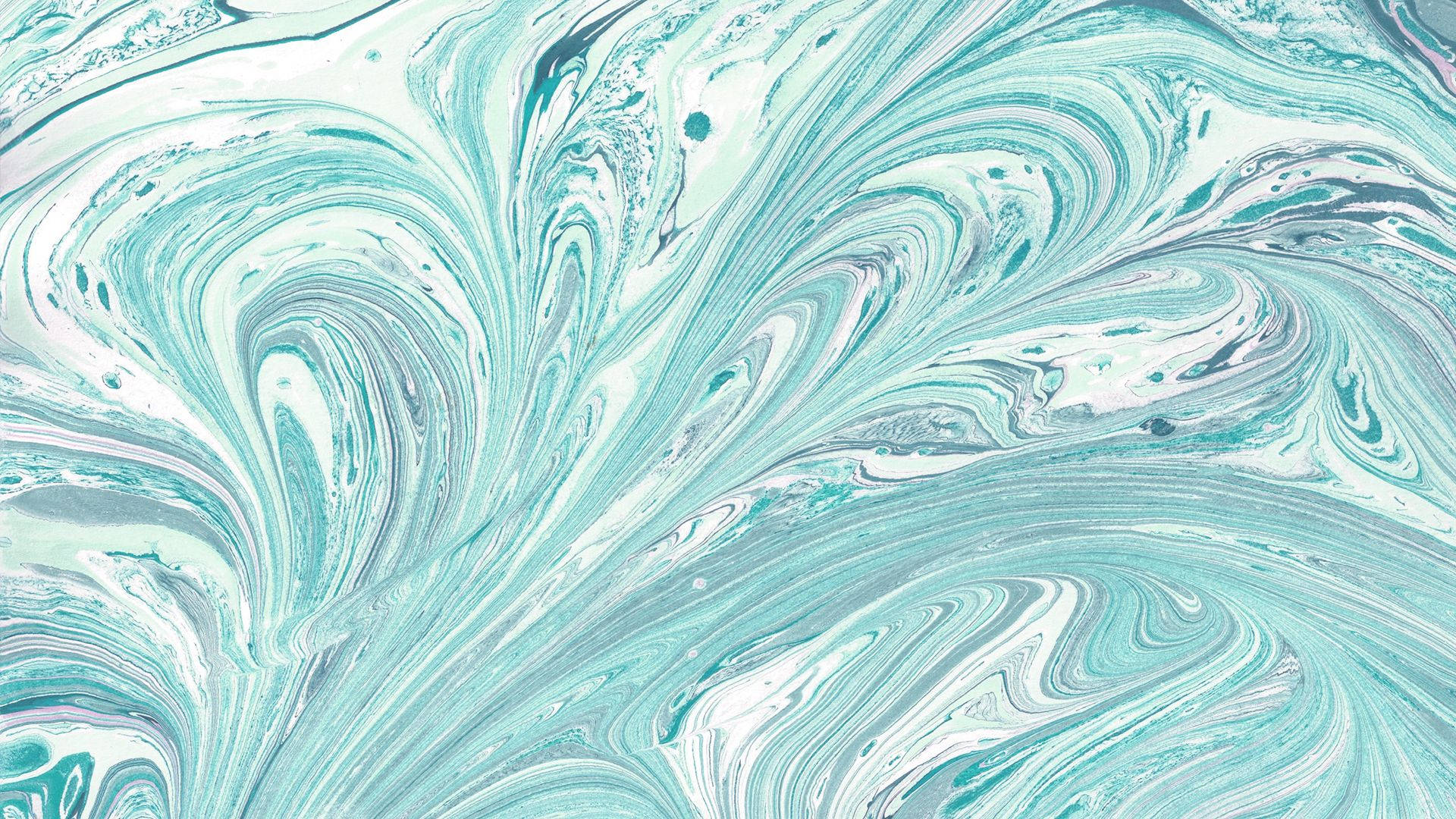 Bluish Green Flowing Liquid Marble Desktop