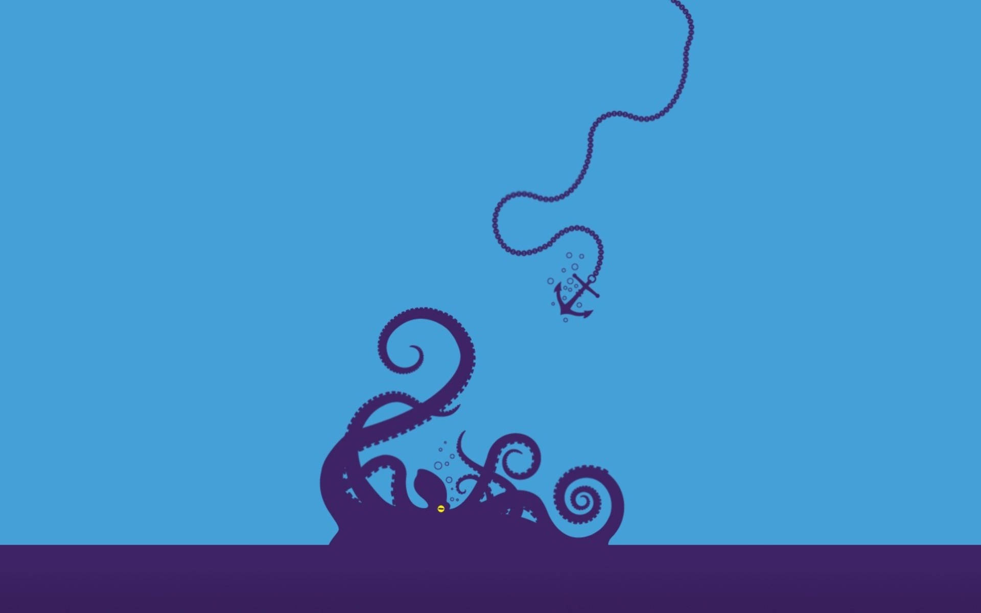 Bluish Octopus Anchor Art
