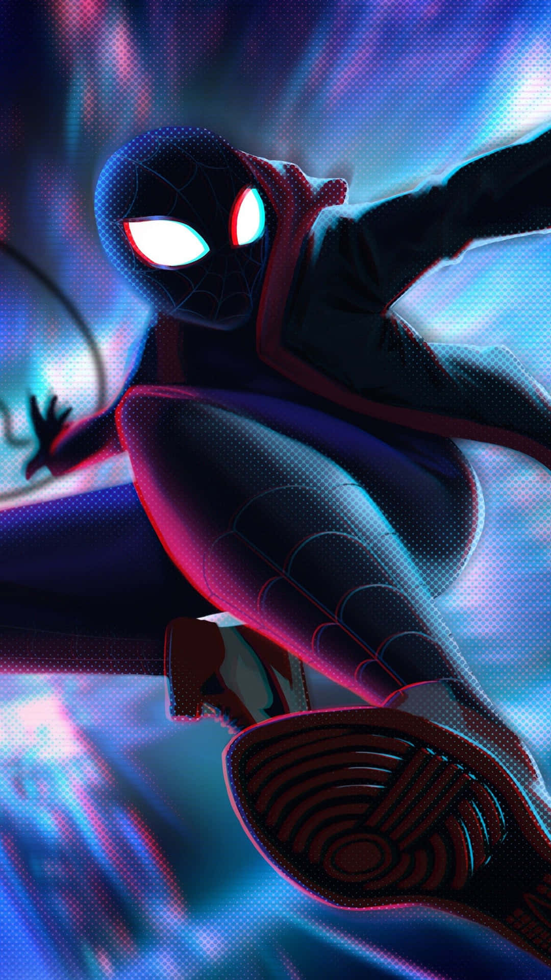 Blurred Black Suit Spider Man Miles Morales Iphone Background