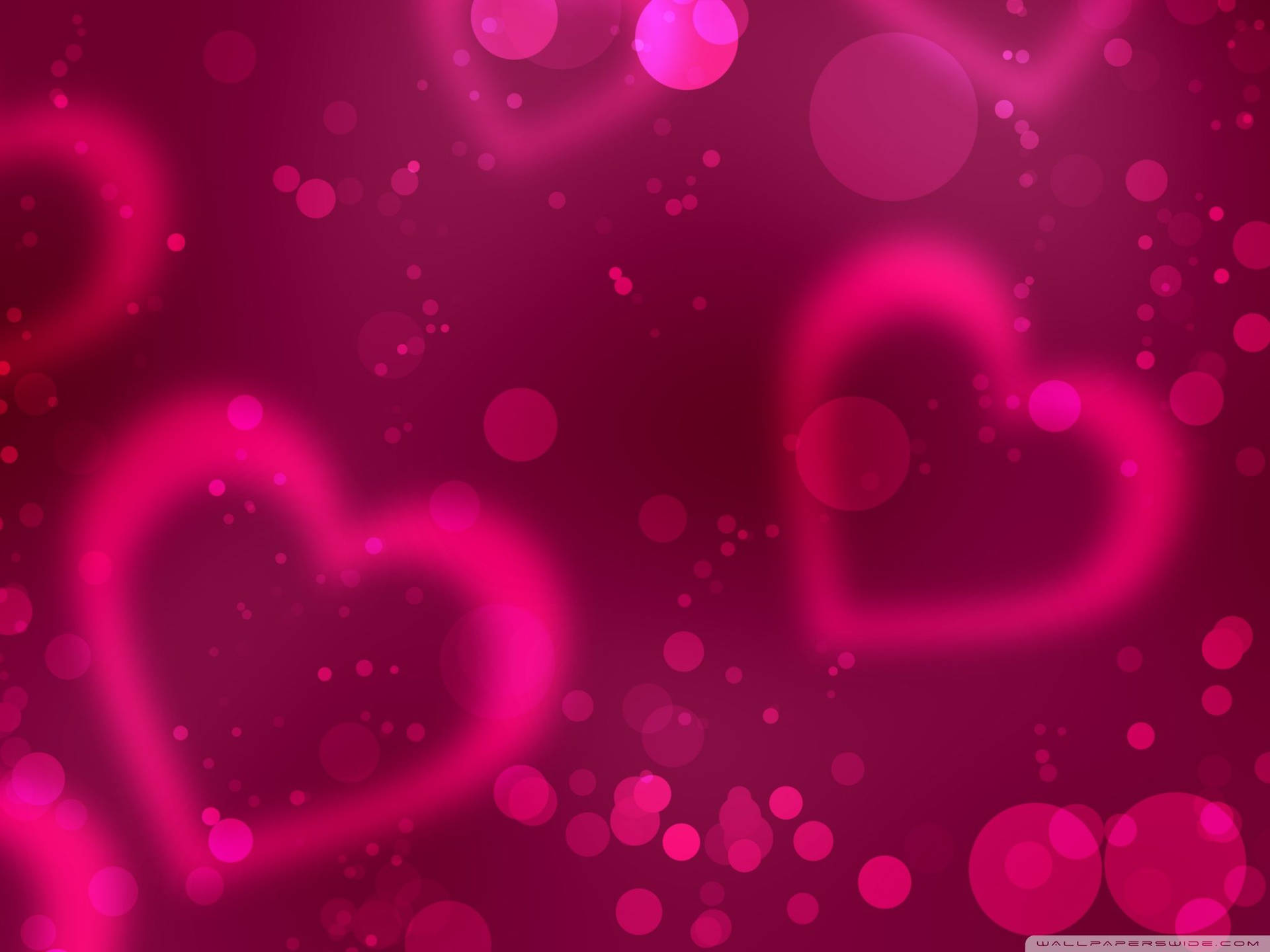 Blurred Pink Hearts Valentines Desktop Background