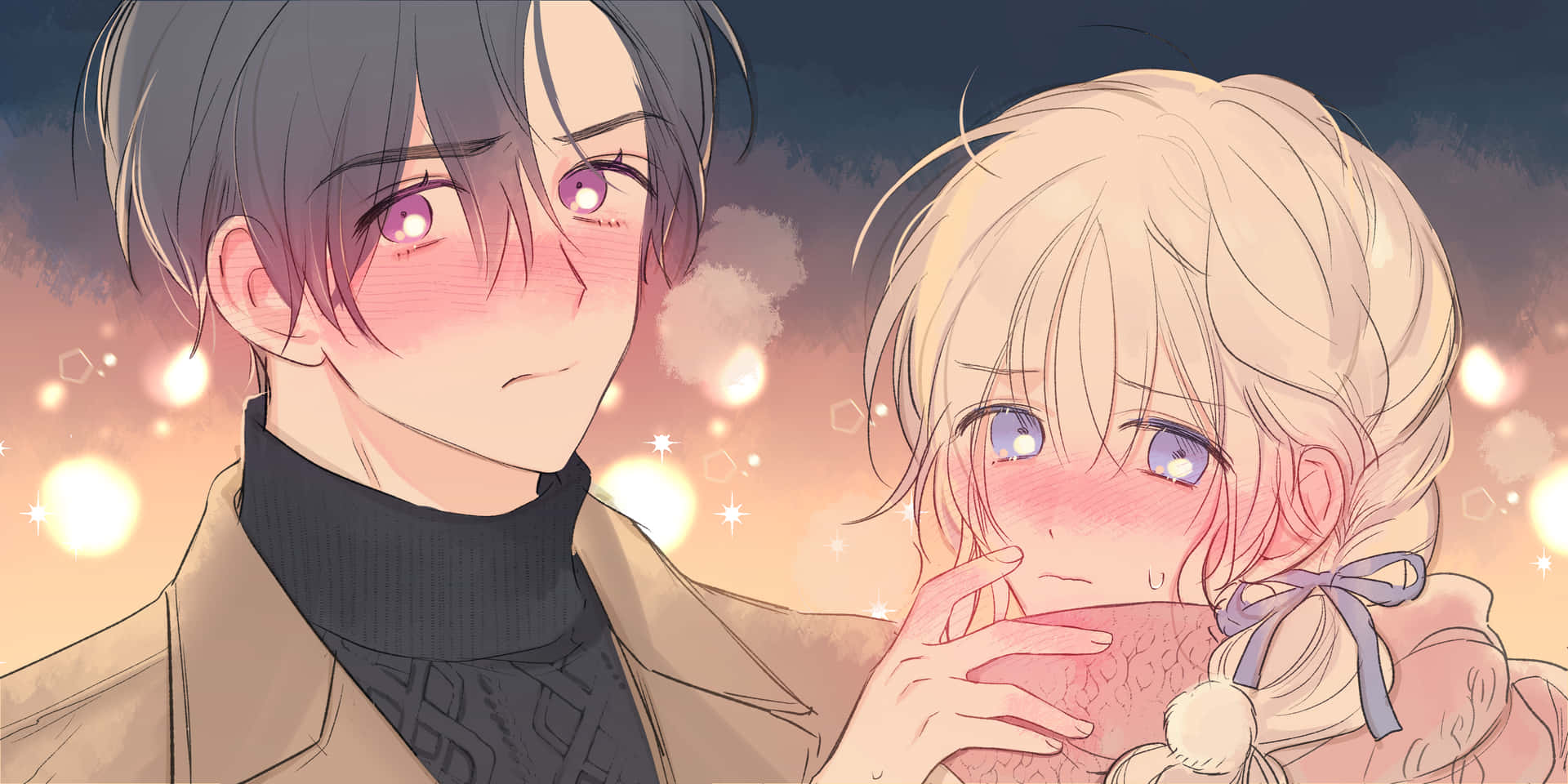 Blushing Anime Couple