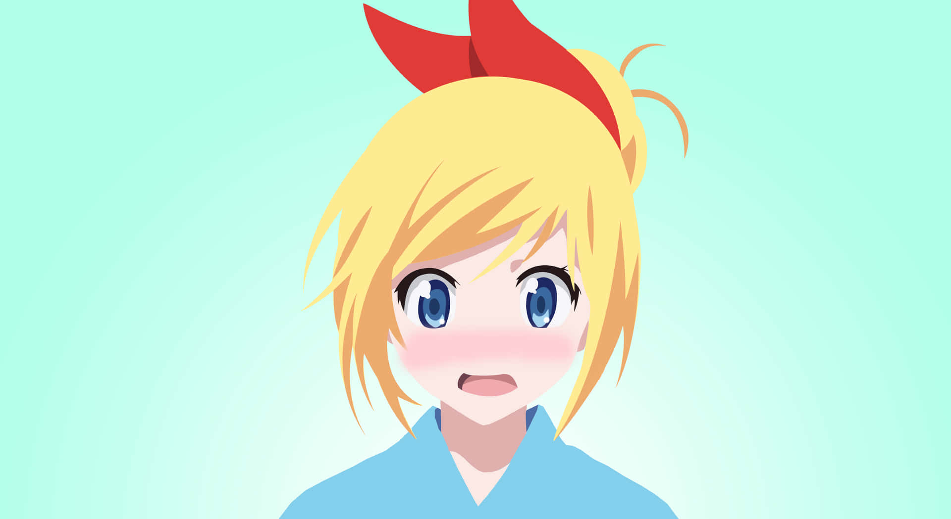 Blushing Blonde Anime Desktop Background