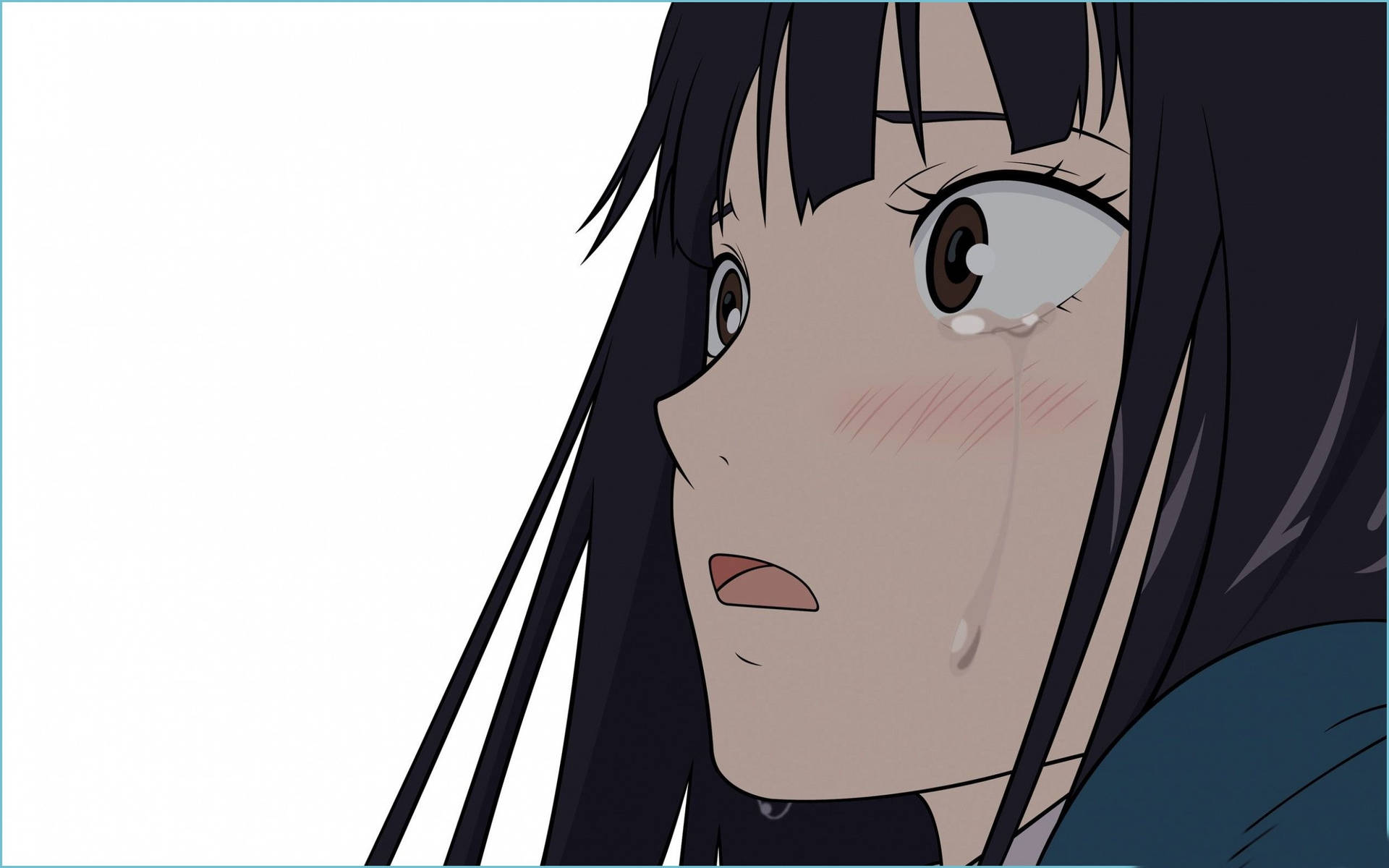 Blushing Depressed Anime Girl Background