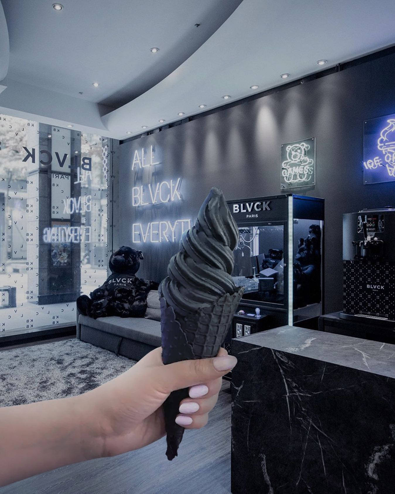 Blvck Paris Black Aesthetic Ice Cream Background