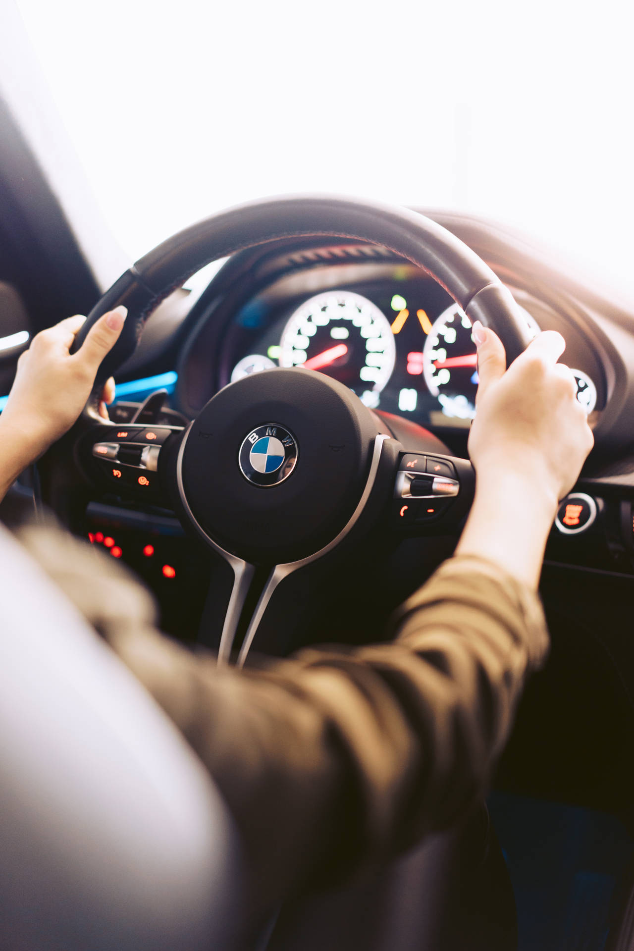 Bmw Luxury Car Steering Wheel Portrait