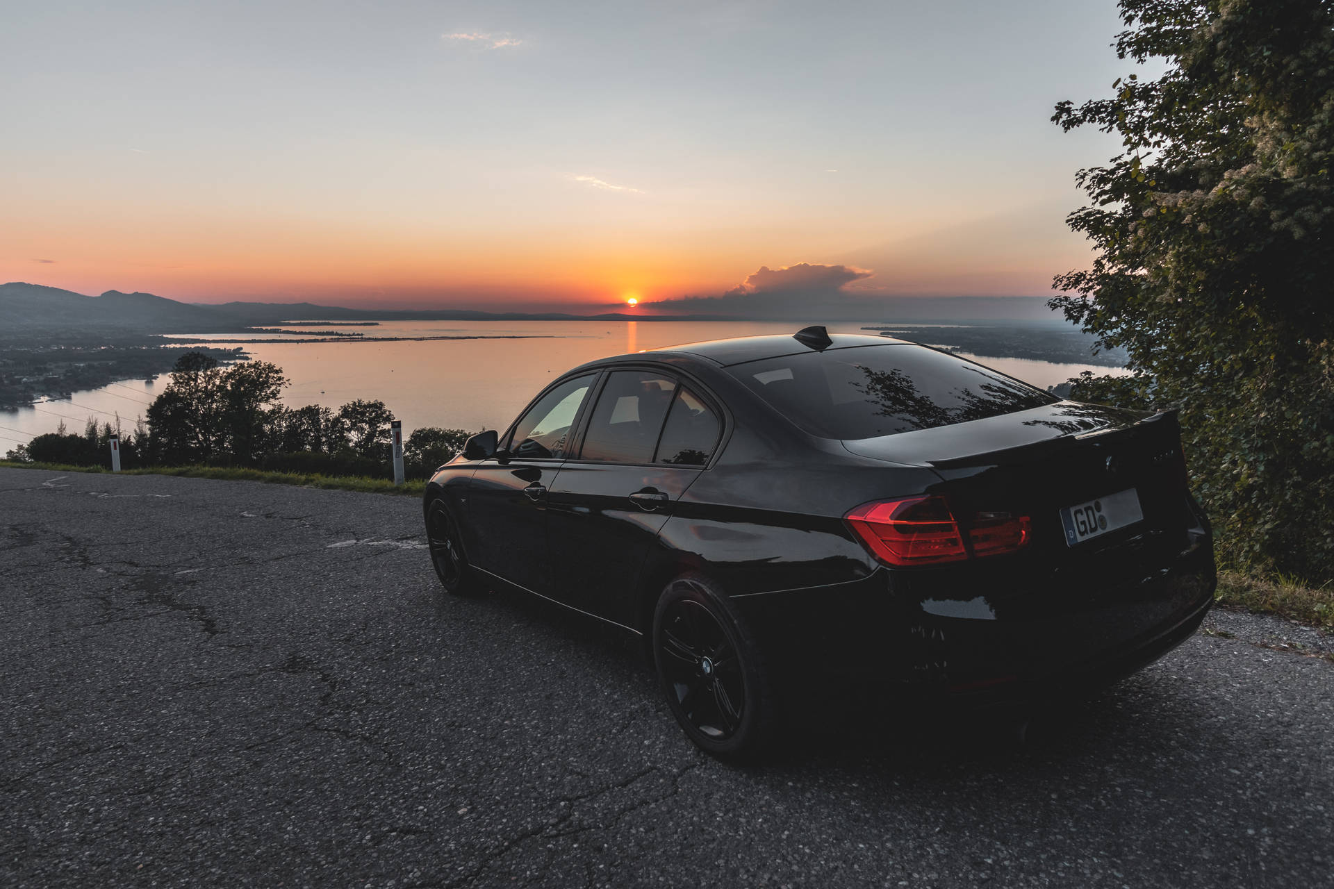 Bmw M Series And Sunset View Background