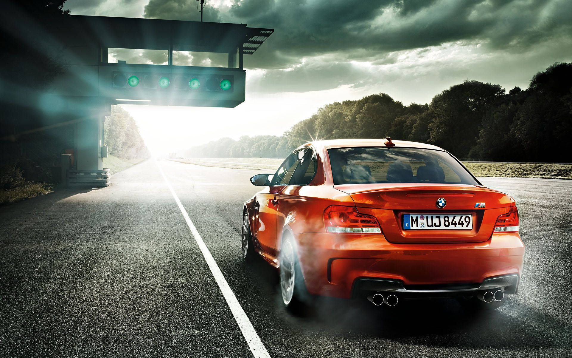 Bmw M Series Car On Road Background