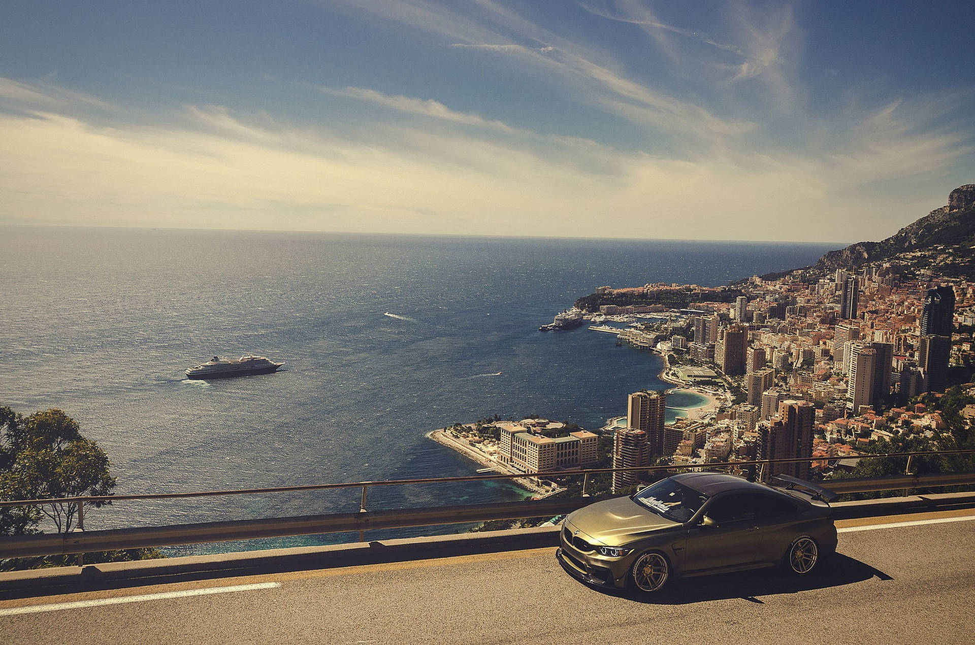 Bmw M4 Car In Monaco Background
