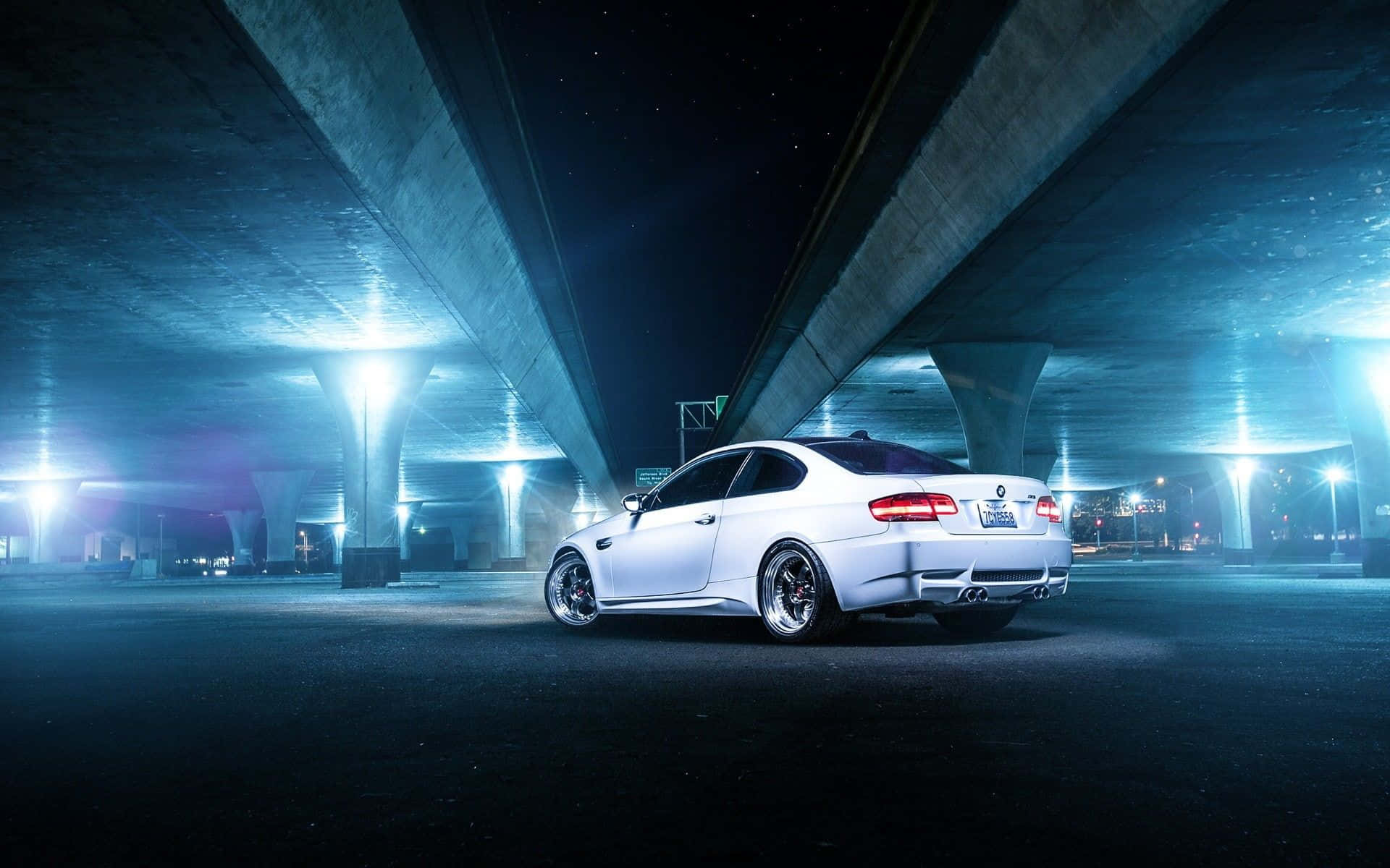 Bmw Sports Car Underground Parking Lot Background