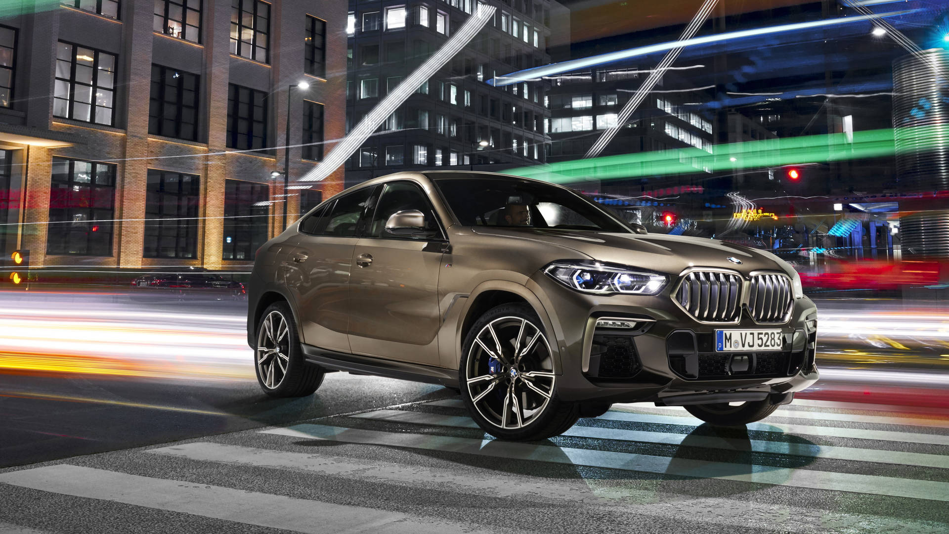 Bmw X6 M On A Highway Background