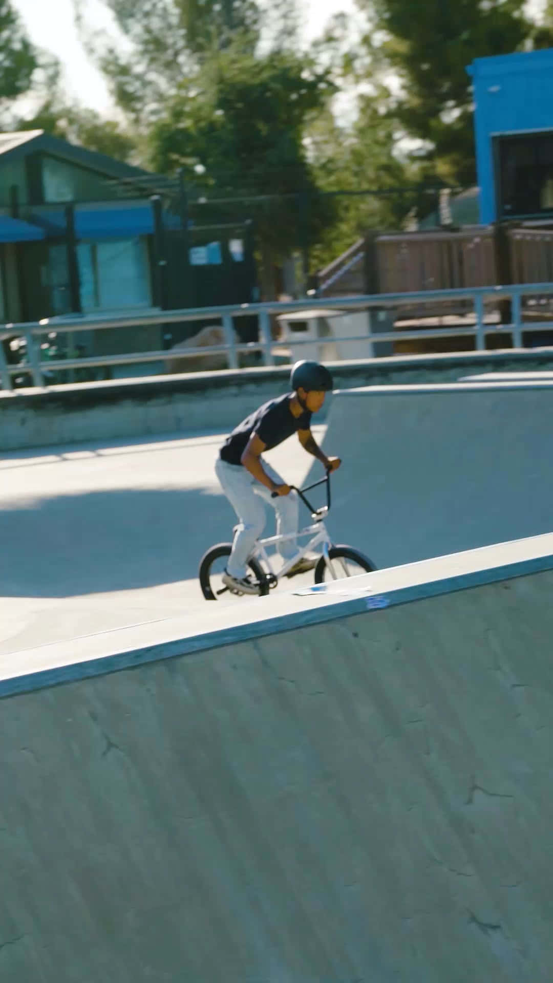 Bmx Rider Doing A Trick Background